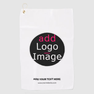 Serviette De Golf Logo personnalisé moderne Business Chic Blanc