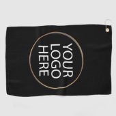 Serviette De Golf Logo professionnel personnalisé Entreprise Noir (Horizontal)