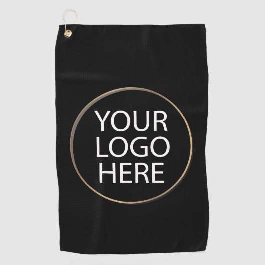 Serviette De Golf Logo professionnel personnalisé Entreprise Noir (Devant)