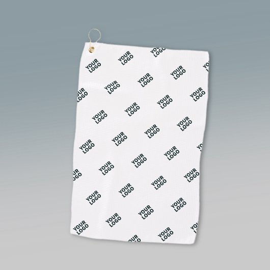 Serviette De Golf Logo simple à répéter | Blanc