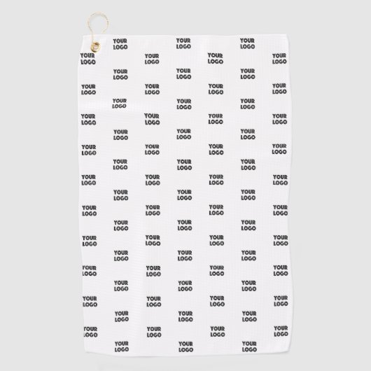 Serviette De Golf Logo simple à répéter | Blanc (Devant)
