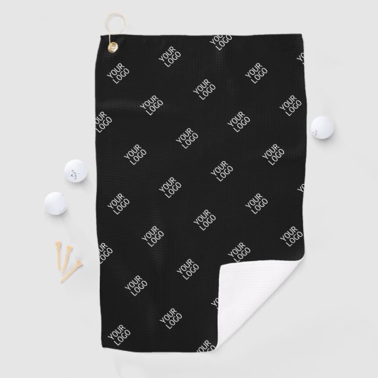 Serviette De Golf Logo simple à répéter | Noir (En situation)