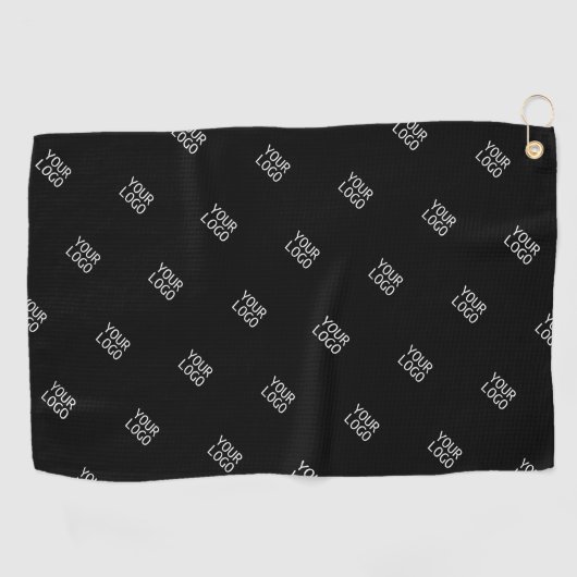 Serviette De Golf Logo simple à répéter | Noir (Horizontal)