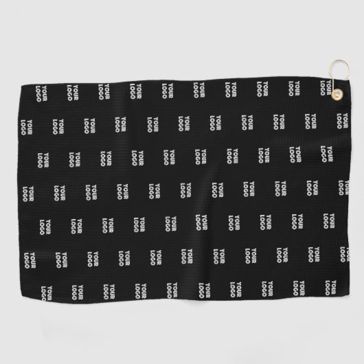 Serviette De Golf Logo simple à répéter | Noir (Horizontal)
