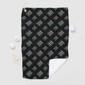 Serviette De Golf Logo simple à répétition 2 | Noir (En situation)