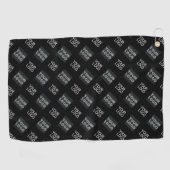 Serviette De Golf Logo simple à répétition 2 | Noir (Horizontal)