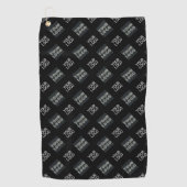 Serviette De Golf Logo simple à répétition 2 | Noir (Devant)