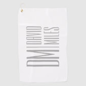 Serviette De Golf Logo Stylish Minimal & Modern Grey Initiales & Nom (Devant)