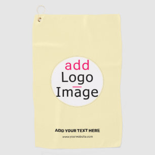 Serviette De Golf Logo sur mesure pour entreprise chic Vanille Jaune