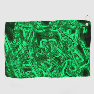 Serviette De Golf Longues courbes formant étoile sur métal vert