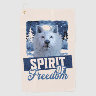 Serviette De Golf Loup Arctique Esprit de liberté Création faunique