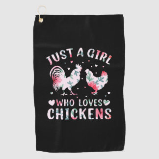 Serviette De Golf Louvain de poulet | Fille qui aime les poulets