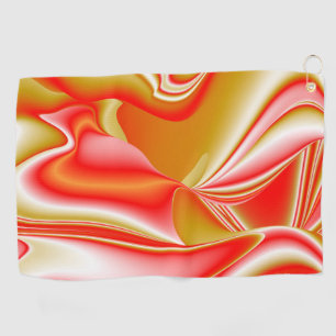 Serviette De Golf Love and Gold Abstrait 3D Rainbowart