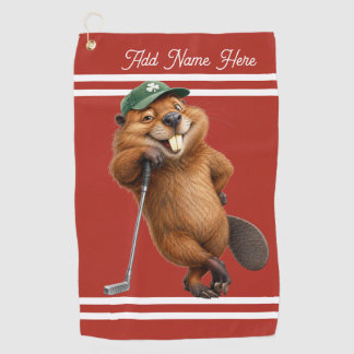Serviette De Golf Lucky Beaver personnalisé