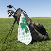 Serviette De Golf Lucky Four Leaf Clover Shamrock Green Pattern (Vert)