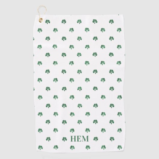 Serviette De Golf Lucky Shot Monogrammed Irlandais Clovers Golf Serv (Devant)