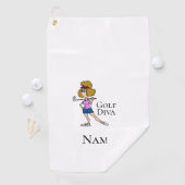 Serviette De Golf Lumière Brown Female Golf Diva Golf Towel (En situation)