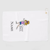 Serviette De Golf Lumière Brown Female Golf Diva Golf Towel (Horizontal)