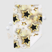Serviette De Golf Lumière transparente avec étoiles or (En situation)