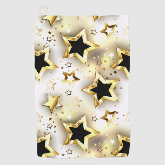 Serviette De Golf Lumière transparente avec étoiles or (Devant)