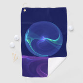 Serviette De Golf Lumineuse Bleu Violet Rêve Abstrait Fractal Art (En situation)