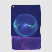 Serviette De Golf Lumineuse Bleu Violet Rêve Abstrait Fractal Art (Devant)