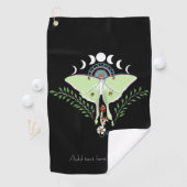Serviette De Golf Lune Papillon Éthéré Vert Mystique Céleste (En situation)