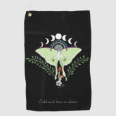 Serviette De Golf Lune Papillon Éthéré Vert Mystique Céleste (Devant)