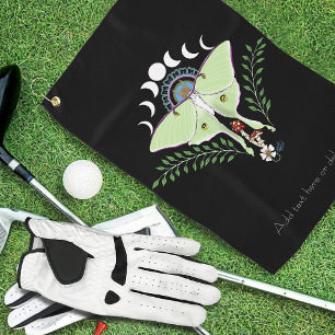 Serviette De Golf Lune Papillon Éthéré Vert Mystique Céleste
