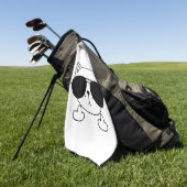 Serviette De Golf Lunettes de soleil de chat (Vert)