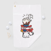 Serviette De Golf Lunettes de soleil de chat drapeau Usa (En situation)