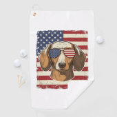 Serviette De Golf Lunettes de soleil vectorielles avec drapeau de da (En situation)