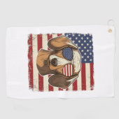 Serviette De Golf Lunettes de soleil vectorielles avec drapeau de da (Horizontal)