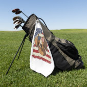 Serviette De Golf Lunettes de soleil vectorielles avec drapeau de da (Vert)