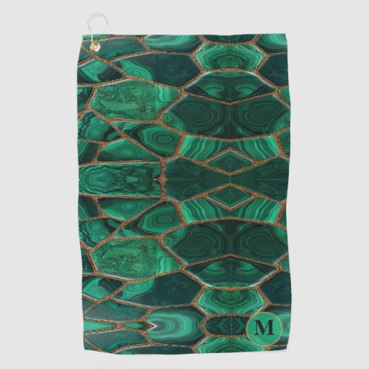 Serviette De Golf Luxury Emerald Malachite Green Marble Abstract (Devant)