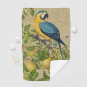 Serviette De Golf Macaw Blue Jaune Tropical Jungle Antique (En situation)