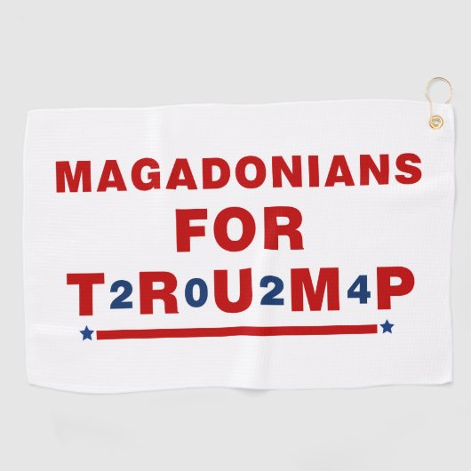 Serviette De Golf Magadoniens pour Trump 2024 Red Blue Star (Horizontal)