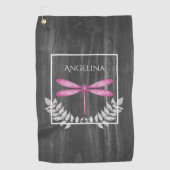 Serviette De Golf Magenta Dragonfly Rustic Golf Towne (Devant)