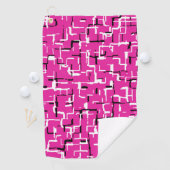 Serviette De Golf Magenta violet rose noir Motif blanc (En situation)