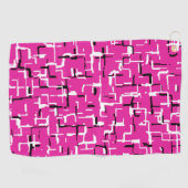 Serviette De Golf Magenta violet rose noir Motif blanc (Horizontal)