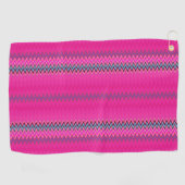 Serviette De Golf Magenta Zigzag (Horizontal)