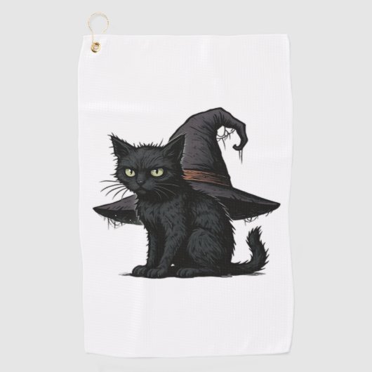 Serviette De Golf Magic Halloween Chat classique T-shirt (Devant)