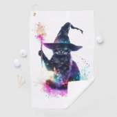Serviette De Golf Magie de Chat Sorcier (En situation)