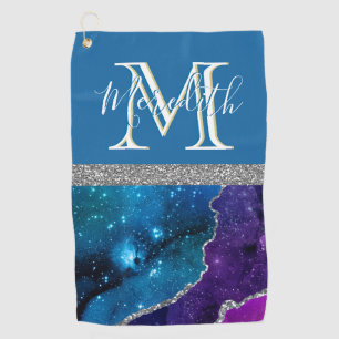 Serviette De Golf Magnifique Turquoise violet personnalisé Monogram