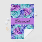 Serviette De Golf Magnifiques fleurs d'hydrangée, personnalisables (En situation)