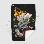 Serviette De Golf Main Des Cartes (En situation)