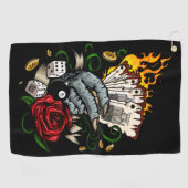 Serviette De Golf Main Des Cartes (Horizontal)