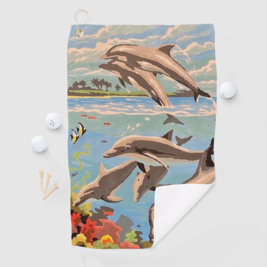 Serviette De Golf Main Painted by Number | Dolphins | (En situation)