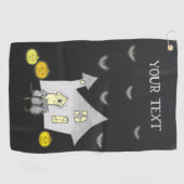 Serviette De Golf Maison d'Halloween, Chats noirs, Chats, Chauves-so (Horizontal)