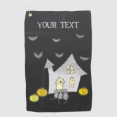 Serviette De Golf Maison d'Halloween, Chats noirs, Chats, Chauves-so (Devant)